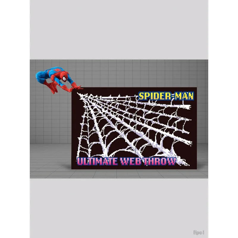 BANDAI S.H.Figuarts SPIDER MAN Figure Model All Ages With Replaceable Hands Face Parts Web Effect Accessory Background Paper