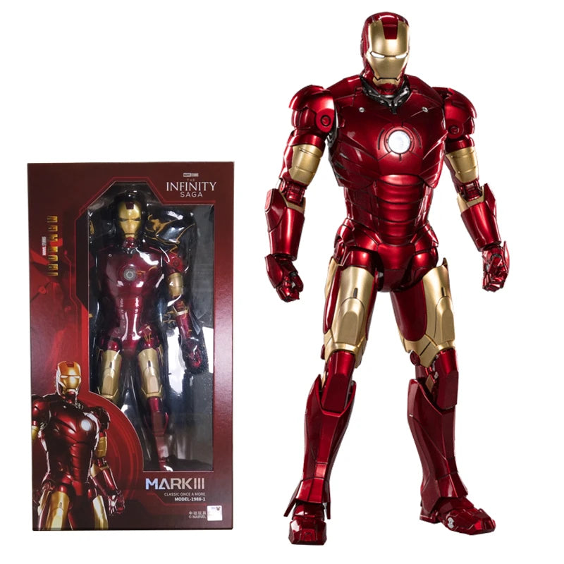 ZD 1/5 Iron Man 36cm MK3 Original Marvel Legends 10th Anniversary Collection Tony Stark Model Action Figure Toys Birthday Gifts