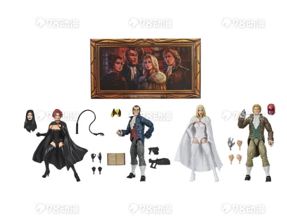 Original Hasbro Marvel Legends Series The Hellfire Club Box Donald Pierce & Black Queen & Black King & White Queen Anime Figure