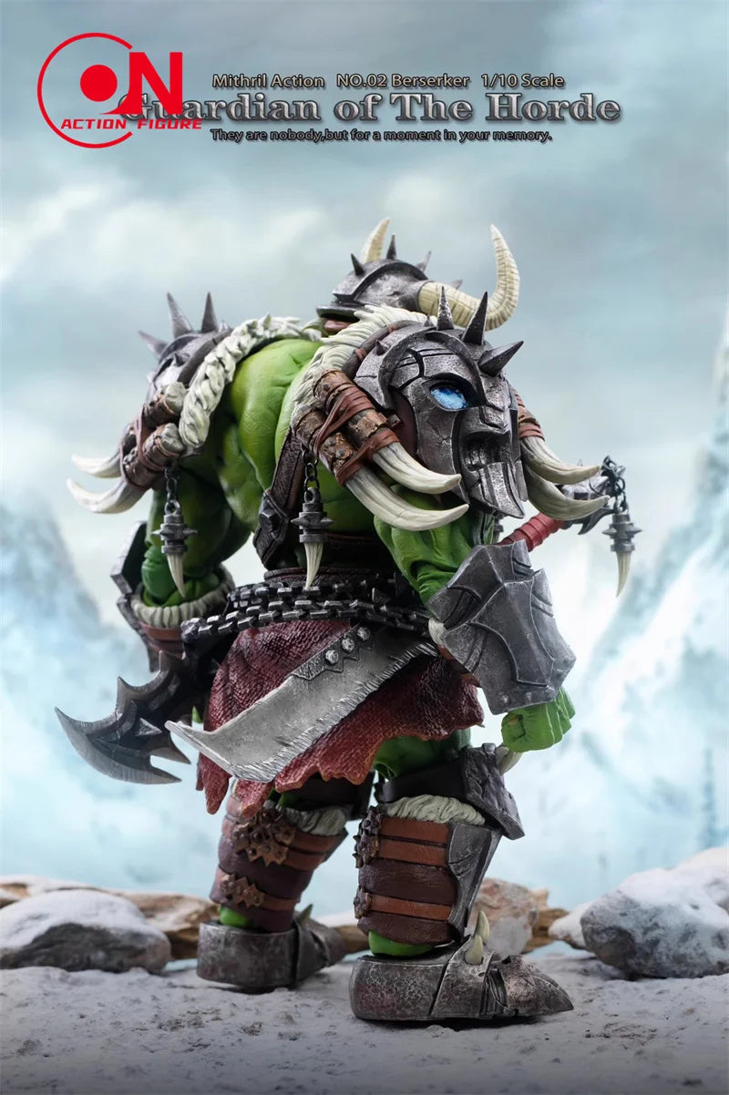 Mithril Action 1/10 WOW Guardian of the Horde NO.02 Berserker Barbarian Orc Model Full Set 20cm NO.01 Warrior Action Figure Toys