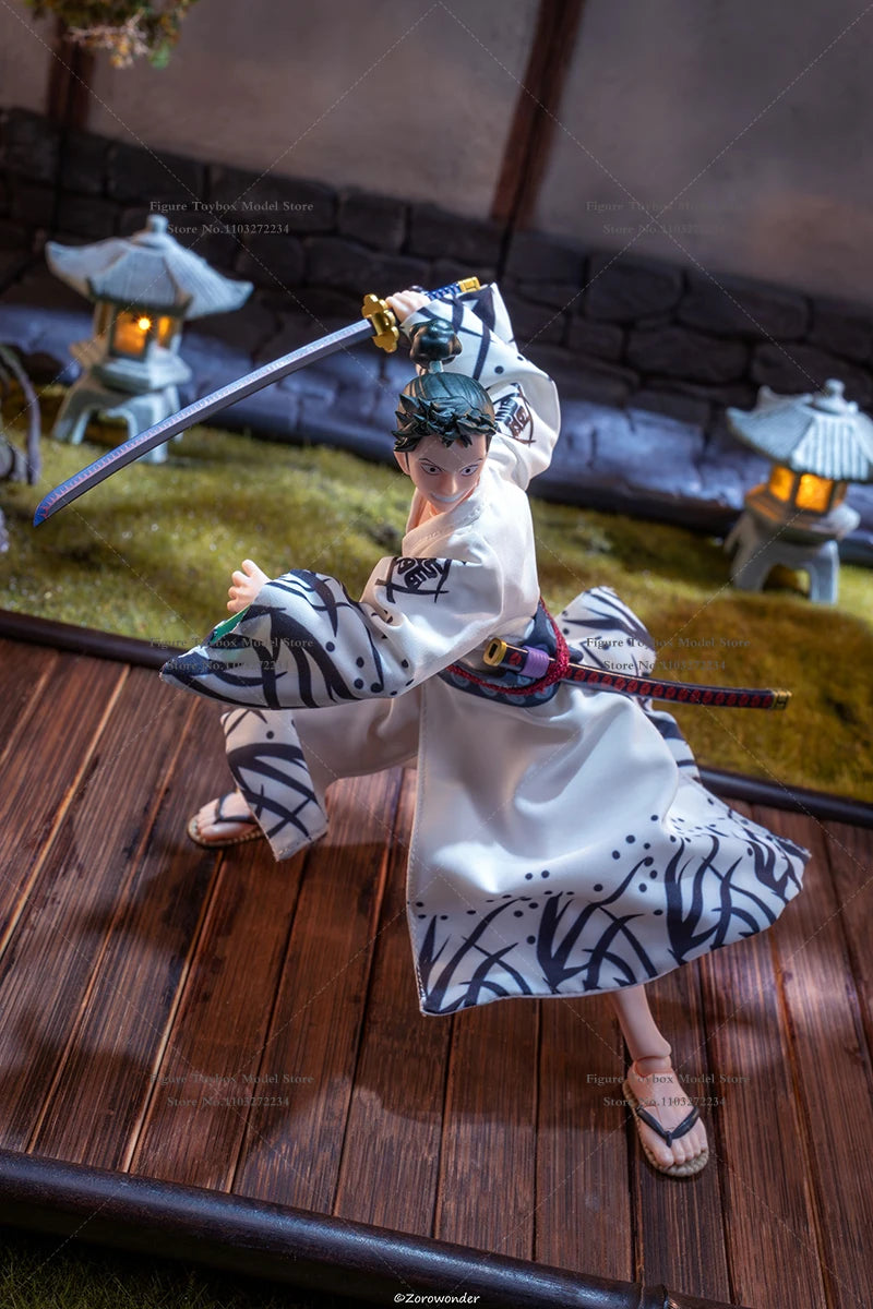 1/12 Shimotsuki Ryuma Soldier Final Battling Green Mini Long Robe Toys Clothes Accessory For Anime One Piece 6" Shf Figure Cos