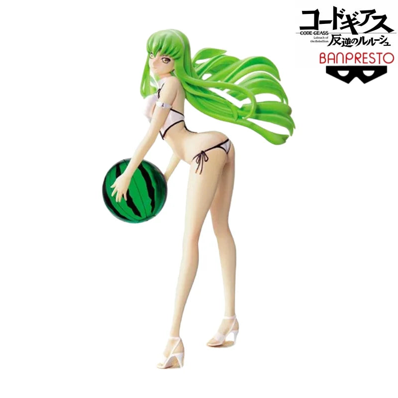 In Stock Original Banpresto Lelouch of The Rebellion C C Swimsuit A Young Girl Garage Model Toy Statue Collectible Ornaments