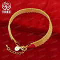 ALITREE 18K Златна Гривна Каишка за Часовник Подарък За Жена Мъж Рожден Ден Парти Сватба Годеж Бижута Ширина 10 мм Верижка