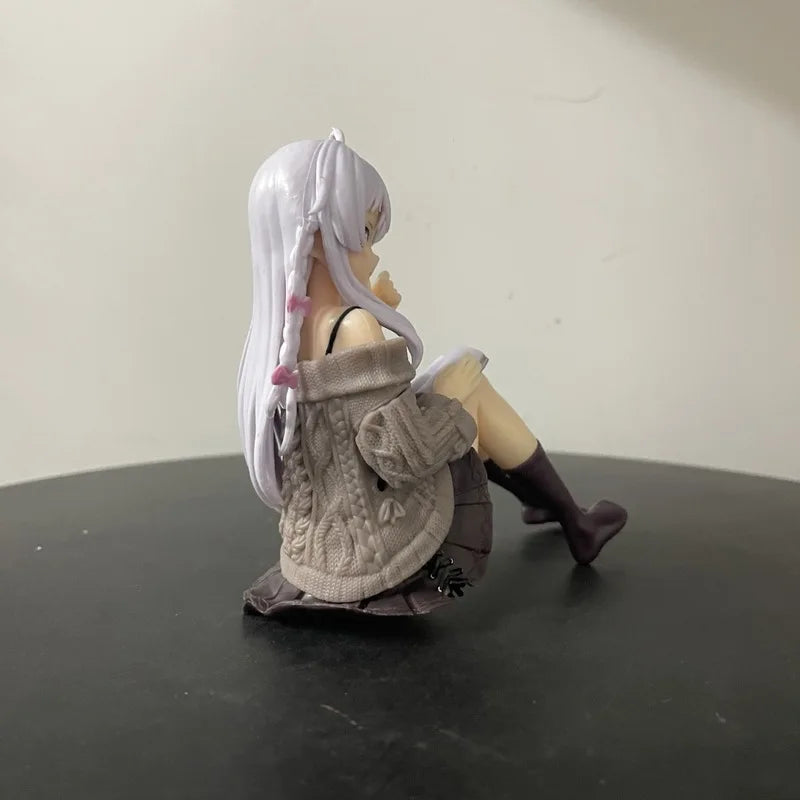 10cm The Journey Of Elaina Elaina Sitting Reading Anime Girl Figure Model Statue Boys Collection Desktop Decoration Ornament Toy