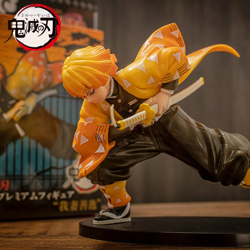 15CM Anime Demon Slayer Model Action Figure Agatsuma Zenitsu Collection Accessories Model Doll Toys Decor For Kids Birthday Gift