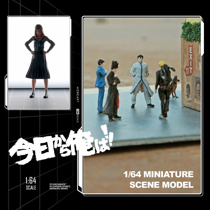 2025 New1/64 Scale Anime Girl Miniature Doll Model DLY Scene Paired With Holiday Gift Model Handmade Painted Figurine Decoration