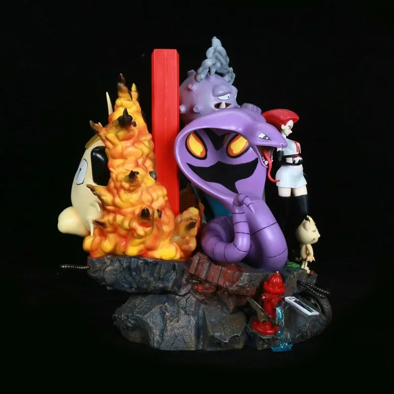38cm Cartoon Treasure Dream Rocket Family Portrait Scene Statue Doll Hand-Made Model Large Exquisite Ornaments Toy Birthday Gift