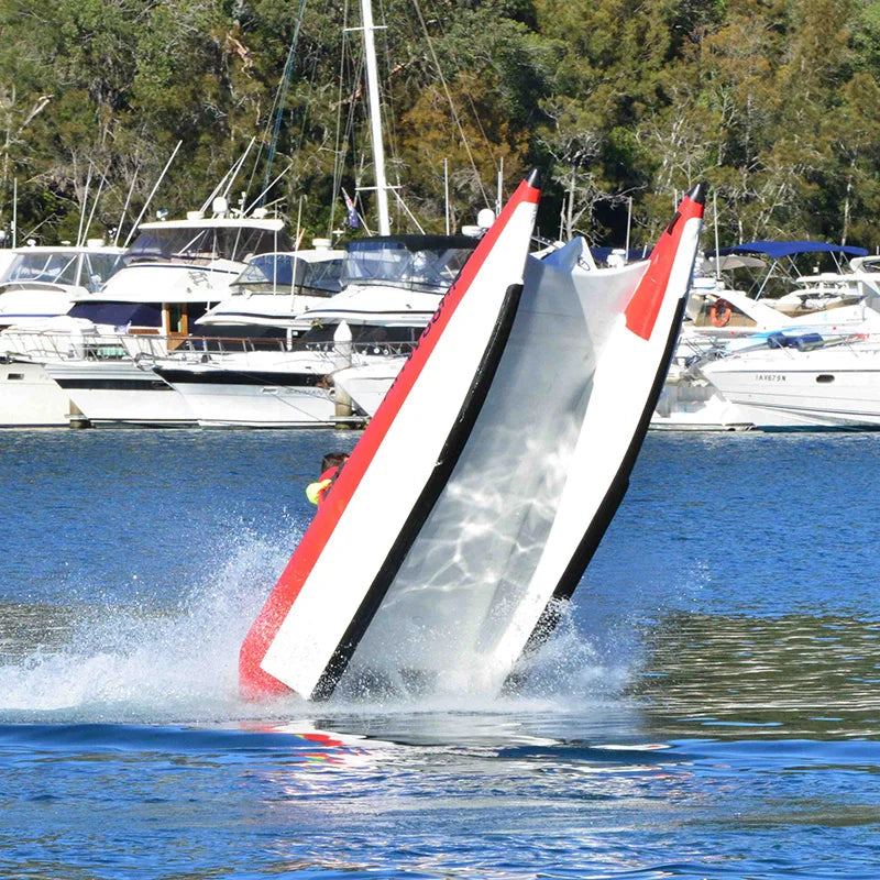 2024 Hot Selling 6-Person Racing Inflatable Aluminum Boat High-Speed Catamaran Thunder Boat Cat Rubber 410cm Kayak for Sale