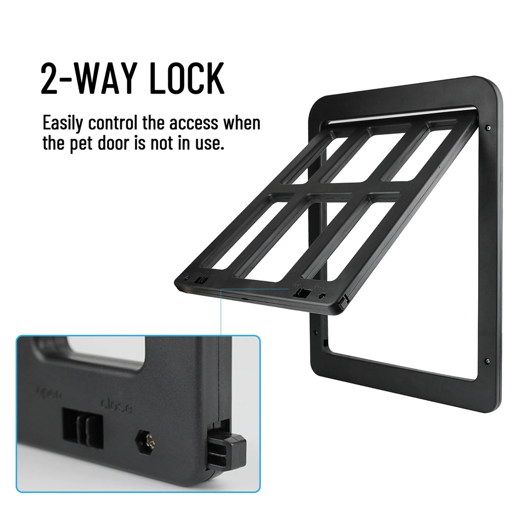 Pet Screen Door Dog and Cat Flap Door for Screen Door In Out 2-Way Locking Pets Doors