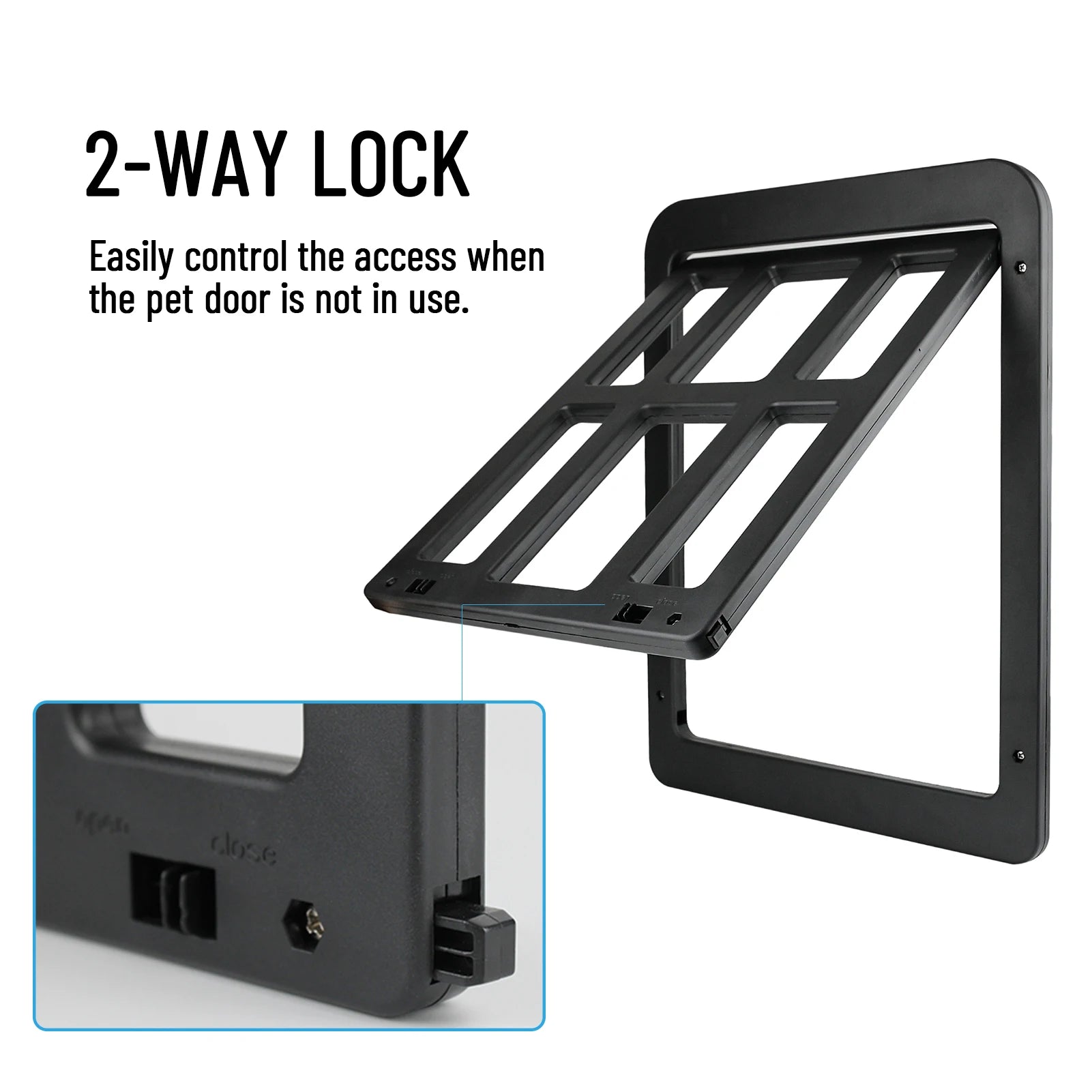 Pet Screen Door Dog and Cat Flap Door for Screen Door In Out 2-Way Locking Pets Doors