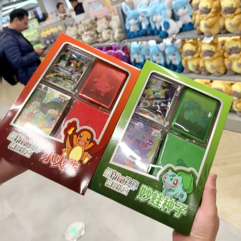 Hot Sale 100% Original Trading Cards Ptcg First Partner Charmander Squirtle Bulbasaur Gift Box Birthday Gifts Anime Collectible