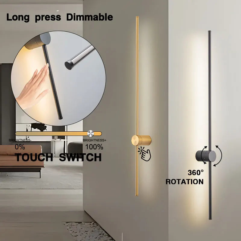 Touch Switch Dimmable LED Wall Lamps Decor for Corridor Bedroom 360° Rotation LED Wall Lights Interior Wall Sconce Lighting Home