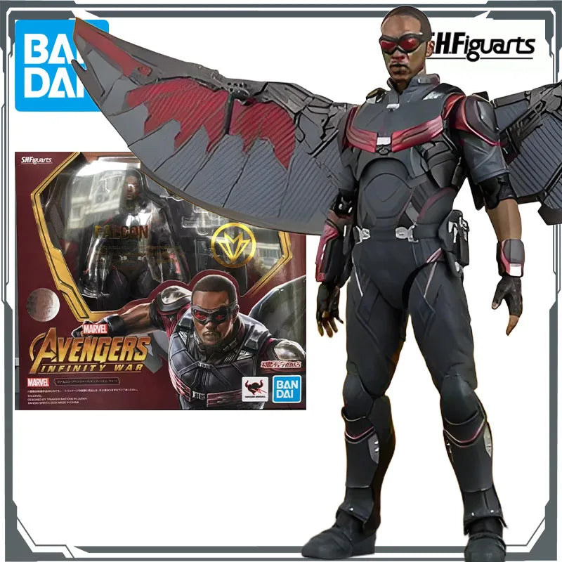 BANDAI Original S.H.Figuarts Avengers:Infinity War Falcon & Winter Soldier America Anime Action Figures Toys for Boys Christmas