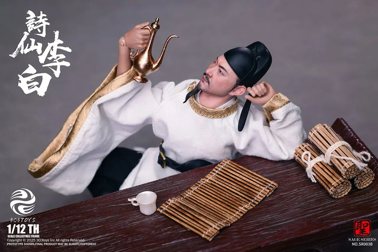 In Stock Original 303TOYS SR003 Saint Series Poet Li Bai 1/12 Ancient Action Figure 6inch Full Set Model Toys