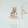 8CM Anime Kinako Figure Cat Girl Cute Noodle Stopper Mini Animation Model Toy Gift Ollection Decoration Ornaments PVC