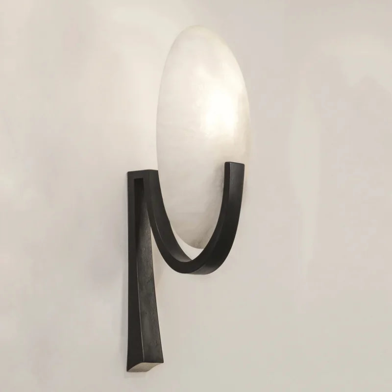 Nordic Luxury Copper Marble Wall lamp Sconce Postmodern Natural Stone wall light Bedroom Living Room led Decoration lighting