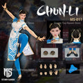 ‌STAR MAN 1/6 MS-011 Female Fighter Chun Li Blue Cloud Pattern White Cheongsam Edition‌ 12inch Action Figure Model