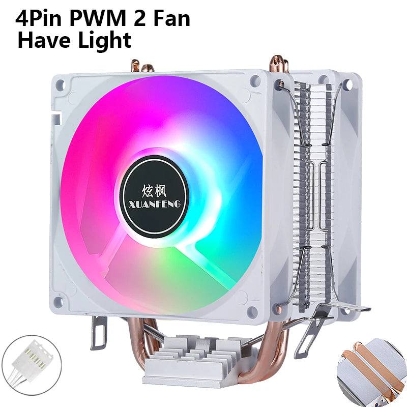 XUANFENG CPU Cooler Fan Computer x79 x99 Processor 2/4/6 Heat pipe 4pin/PWM Compatible LGA2011-3 2066 115x 1200 1700 AMD AM4 AM5