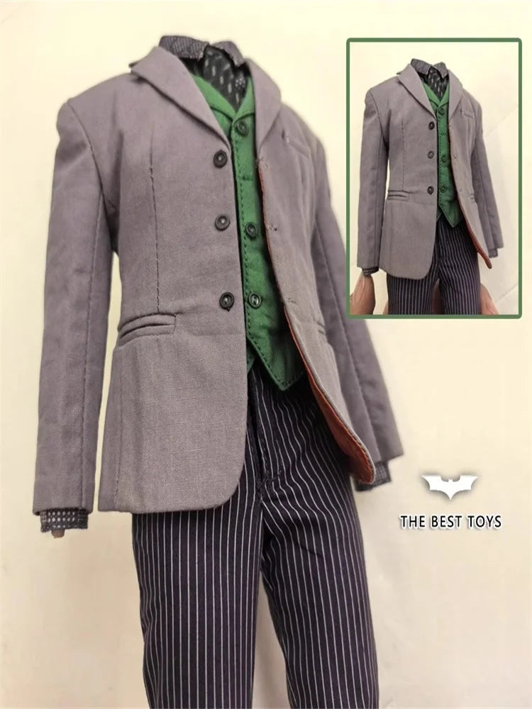 THE BEST TOYS 1/6 Male Soldier Robber Purple Coat Suit Leather Shoes Set Accessories Toy Fit 12'' Action Figure In Stock