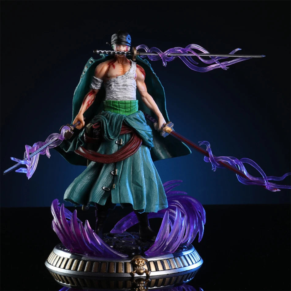 Hot 20cm Anime Figure GK Roronoa Zoro Three-blade Sa-maximum Manga Anime Statue Action Figure Collection Model Kid Toy