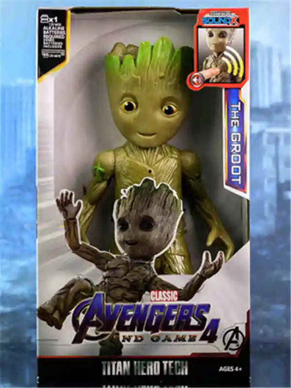 High Quality 30cm Marvel Avenger Toy Thanos Spiderman Iron Man Captain America Thor Black Panther Sound And Light Holiday Gifts