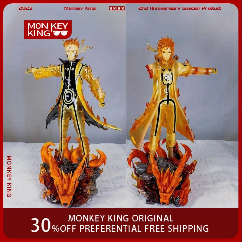 32cm Anime Peripherals Figure Uzumaki Naruto Namikaze Minato Anime Model Collect Pvc Desktop Ornament Decorations Children Toys