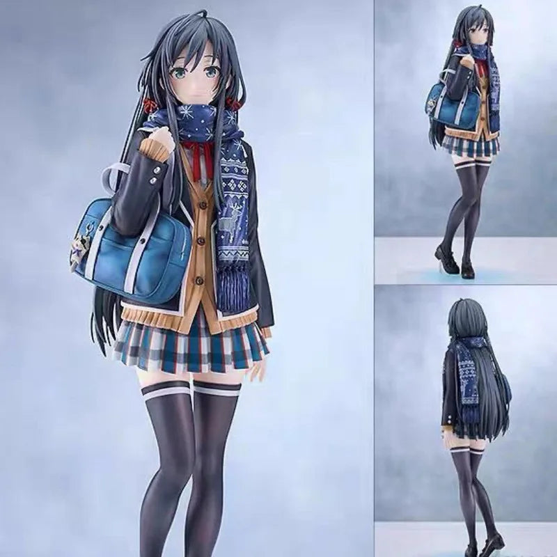 26cm My Teen Romantic Comedy Snafu Yukinoshita Yukino School Uniform Anime Figure Winter Clothing Toy Doll Statue Collect Decor
