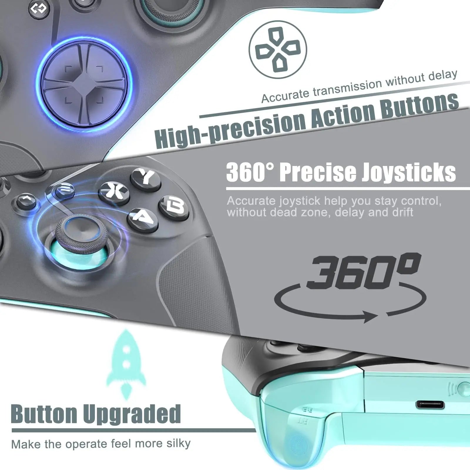 Wireless Controller for Xbox One /Xbox Series X/S/PC/Steam Game Control Joystick W/ Dual Vibration/Marco/Turbo Function Gamepads
