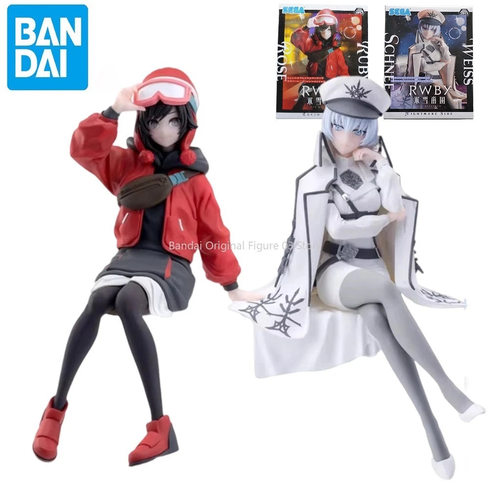 SEGA Original RWBY Ruby Rose Weiss Schnee Anime Character Model Ornament Collection Figure Kids Toy Christmas Birthday Gift