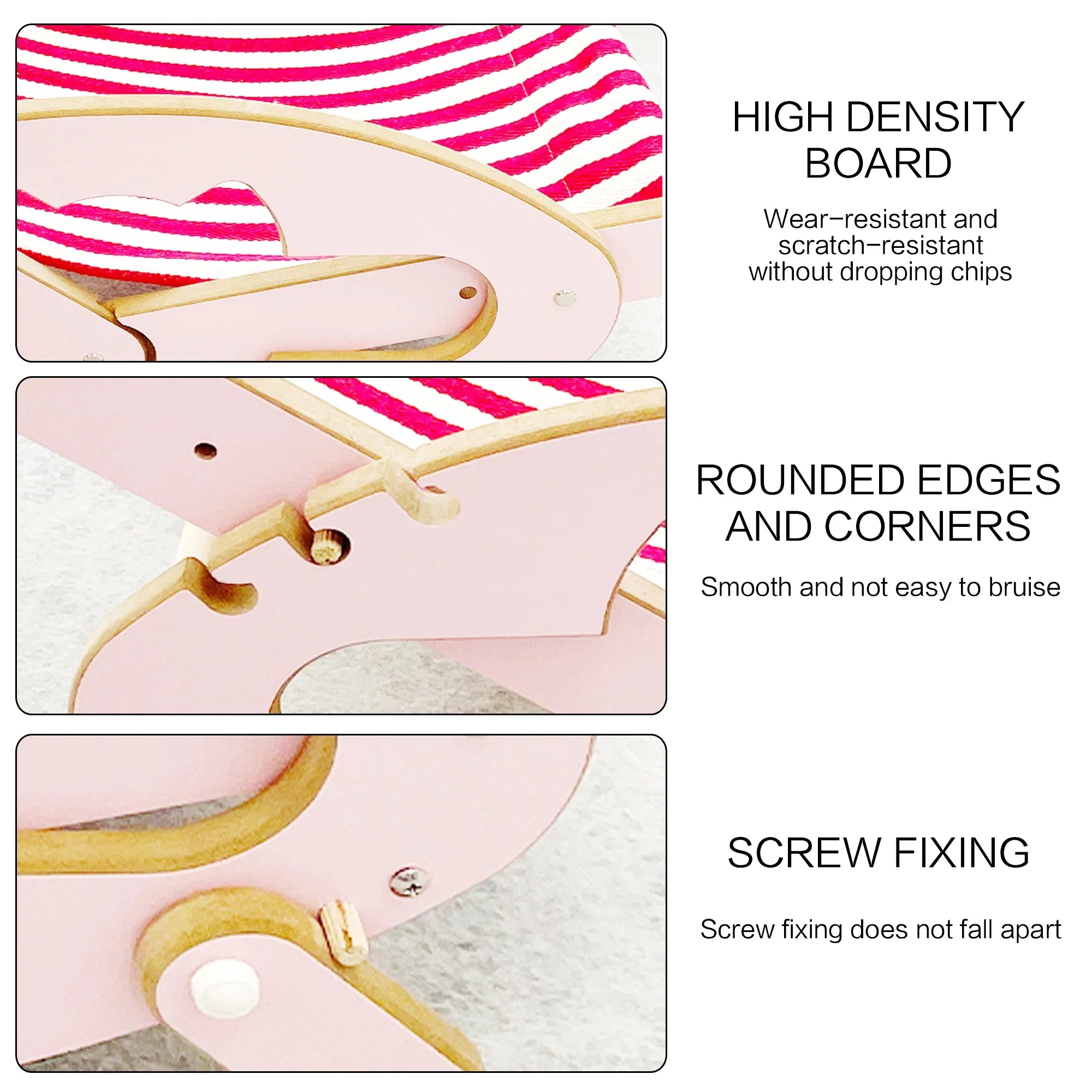 Verstellbare Katzenwippe mit 3 Positionen, Holzplatten mit hoher Dichte, abriebfest, kratzfest, atmungsaktiv, Haustiermöbel