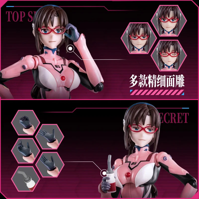 BLOKEES Neon Genesis Evangelion EVA Makinami Mari Illustrious Ayanami Rei Figurine Movable Model Collection Toys Desktop Decor
