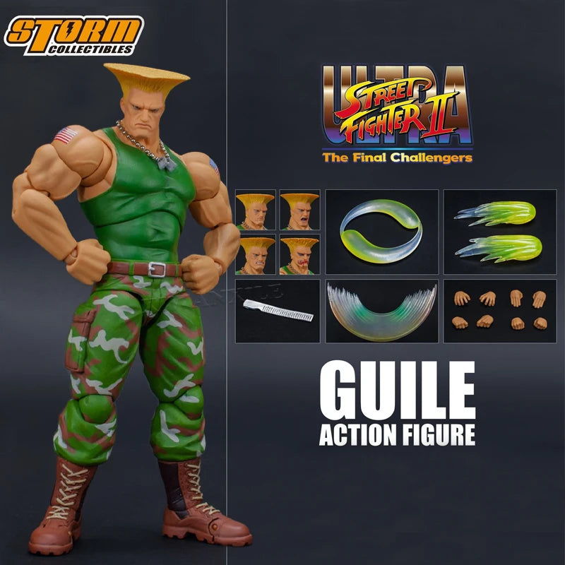 19cm Guile Anime Game Figure Street Fighter II: The Final Challengers Ken Masters/Ryu Action Figure Storm Collectibles Model Toy