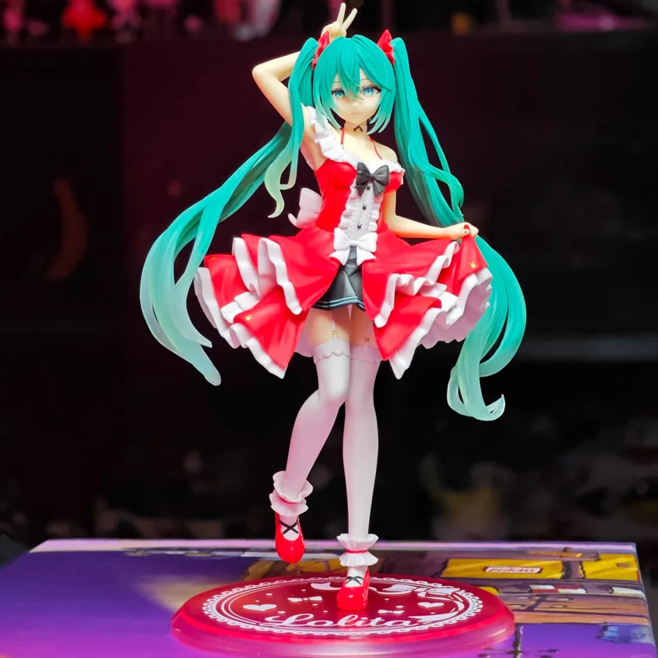 Anime Neue Hatsune Miku Figur Mini Charakter Ornamente kawai rosa grün Hatsune Tischdekoration für Zuhause Erwachsenenspielzeug Kindergeburtstag