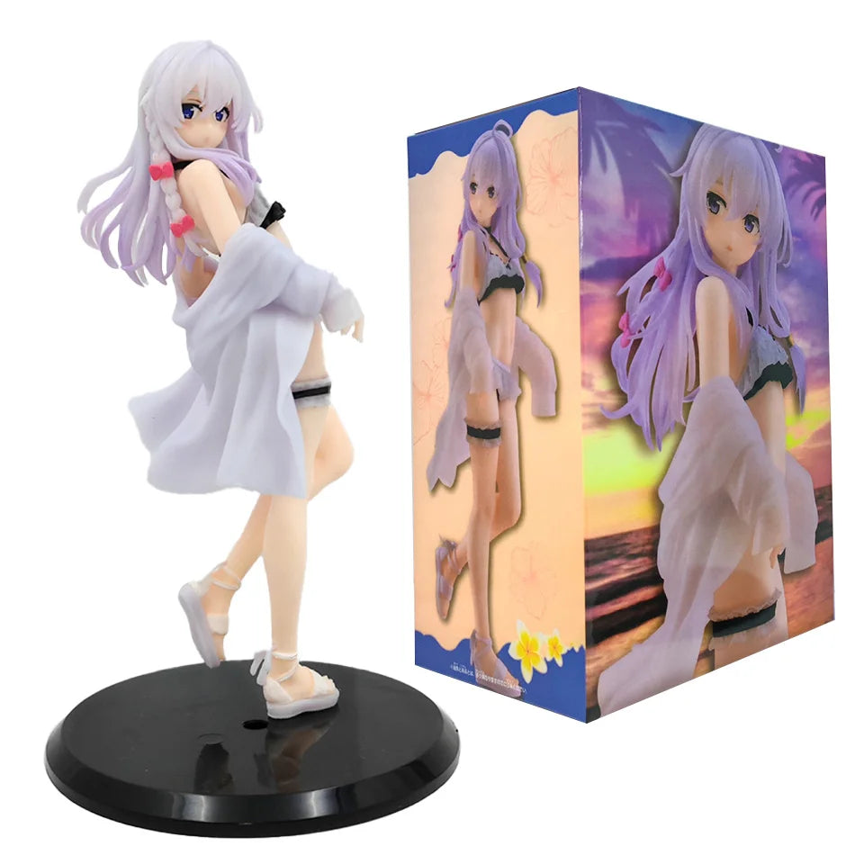 19cm Kawaii The Journey of Elaina Sexy Cute Swimwear Figure Desktop Decoration Ornament PVC Action Model Toys Gifts