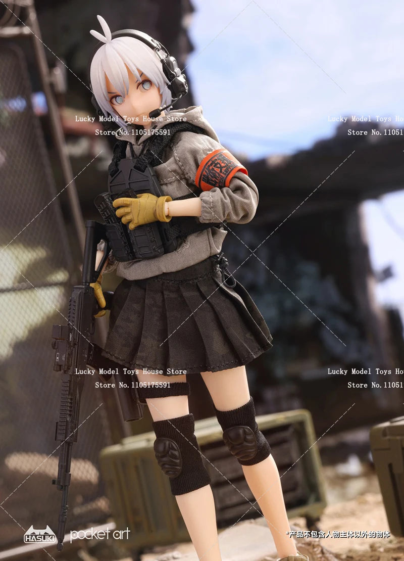 HASUKI Pocket Art Limted PA003 1/12 Scale Assassin Sasha Cute Girl Action Figure 6" Mobile Suit Girl Doll Collectible Gifts