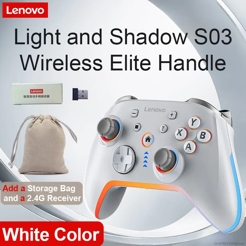 Lenovo S03 Gamepad Wireless Bluetooth Gaming Controller Hall Trigger Joystick Mecha-Tactile Buttons For Switch PC Android IOS