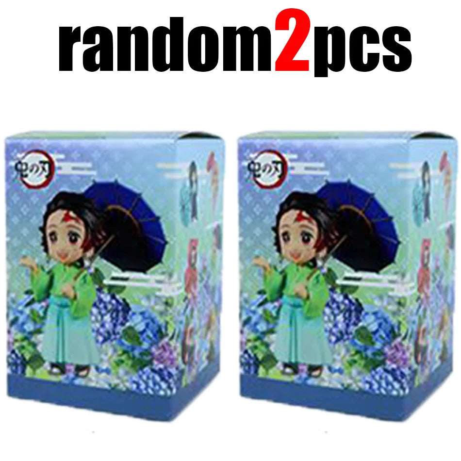 Demon Slayer Tanjiro Kamado Nezuko Anime Cartoon Figure Blind Box Creative Personalized Statue Model Ornament Surprise Gifts Box