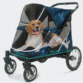 Luxury Foldable Lightweight Four-Wheeled Pet Stroller Oxford Fabric Washable Window Comfortable For Large Small Carriers Travel