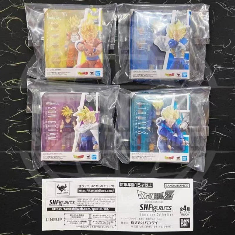 Bandai Dragon Ball S.H.Figuarts Miniature Collection Son Goku Vegeta Gohan Future Trunks Ssj Anime Figures Birthday Toy Gifts