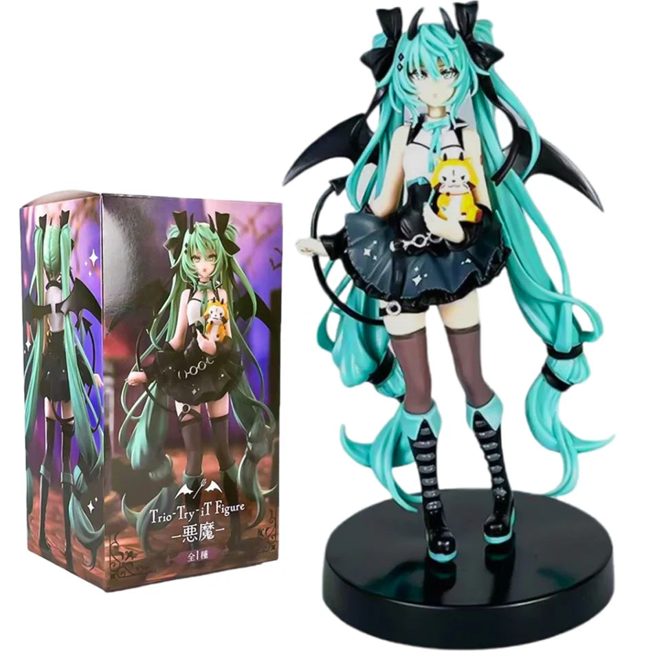 Anime Hatsune Miku 19CM Little devil raccoon Kawaii Action Figure PVC Doll Model Toys Desktop Decoration Holiday Gifts In Stock