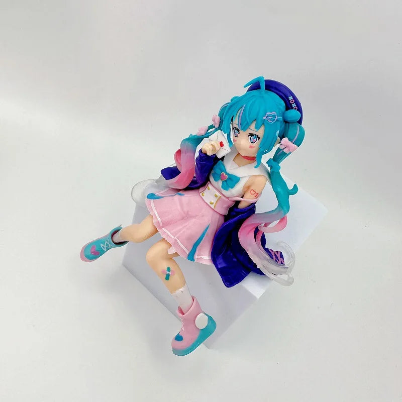 Hatsune Miku 14.5cm Macaroon Sailor Uniform Kwaii Virtual Singer Girl Anime Model Figures Car Desktop Periphery Oranment