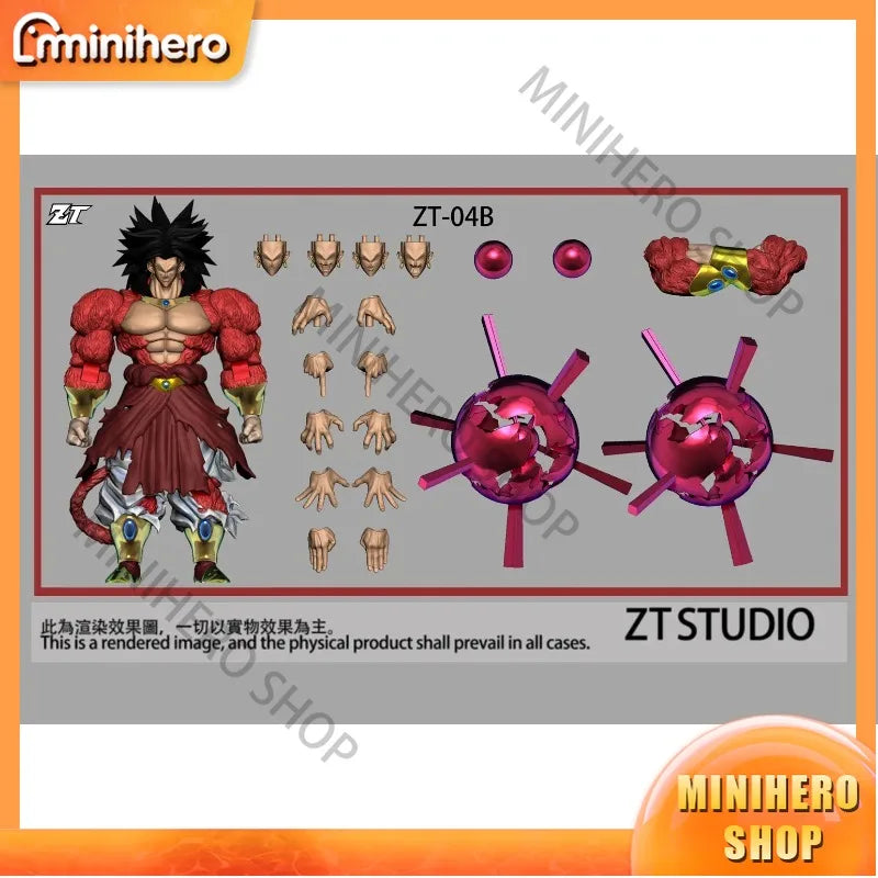 【Pre-sale】ZT Studio ZT04 Dragon Ball Z SHF Super Saiyan SSJ4 Broly Normal Battle Damaged Anime Action Figures Toys Models PVC