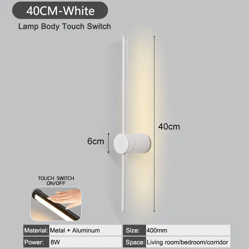 Touch Switch Dimmable LED Wall Lamps Decor for Corridor Bedroom 360° Rotation LED Wall Lights Interior Wall Sconce Lighting Home