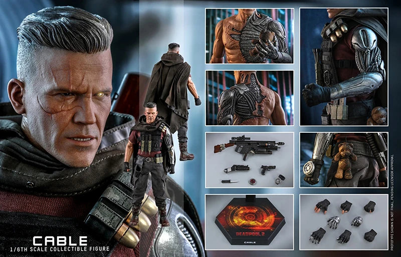 In Stock Hot Toys MMS583 1/6 Scale Male Soldier Josh James Brolin Cable Nathan 12'' Full Set Collectible Action Figure Model