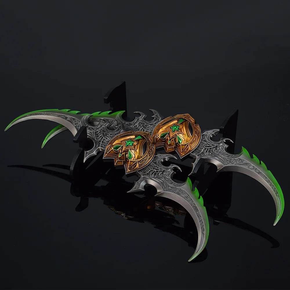 29 см/11,41 инча Warcraft Action Warglaive of Azzinoth Оръжие Модел Меч Фигурка, Метални Орнаменти, Фигурка, Декорация за Стая Подаръци за Момчета