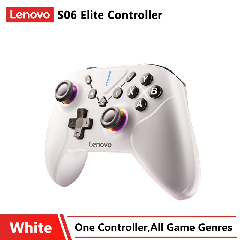 Original Lenovo S06 Wireless Bluetooth Gamepad With 2.4G No Stick Drift Wired Gamepad Hall Joysticks Triggers Gaming Controller