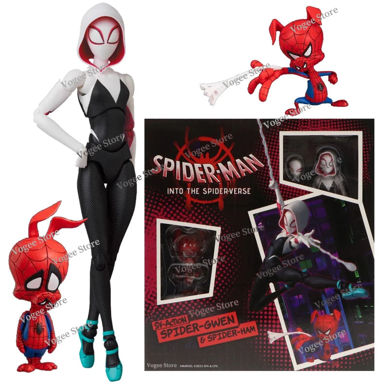 Sentinel Sv Action Miles Morales Gwen Stacy Figure Spiderman Model Spider-man Into the Spider Verse Peter Miles Figurine Toys