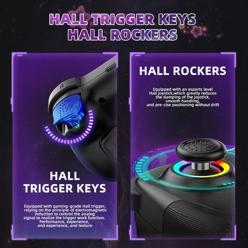 Wireless Mini Dual Hall Gamepad PC Game Controller for ROG Ally PC Steam Deck Switch OLED ROG AllyJoystick Gift