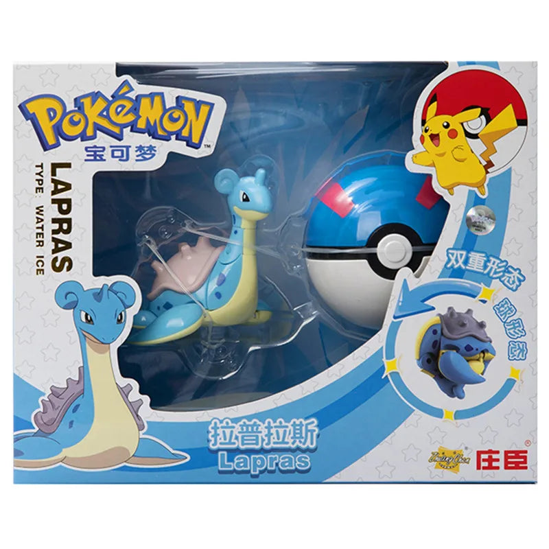 About Pokemon Anime Figure Charizard Pikachu Gyarados  Pocket Monster Figure Pokeball Action Deformation Toy Model Children Gift