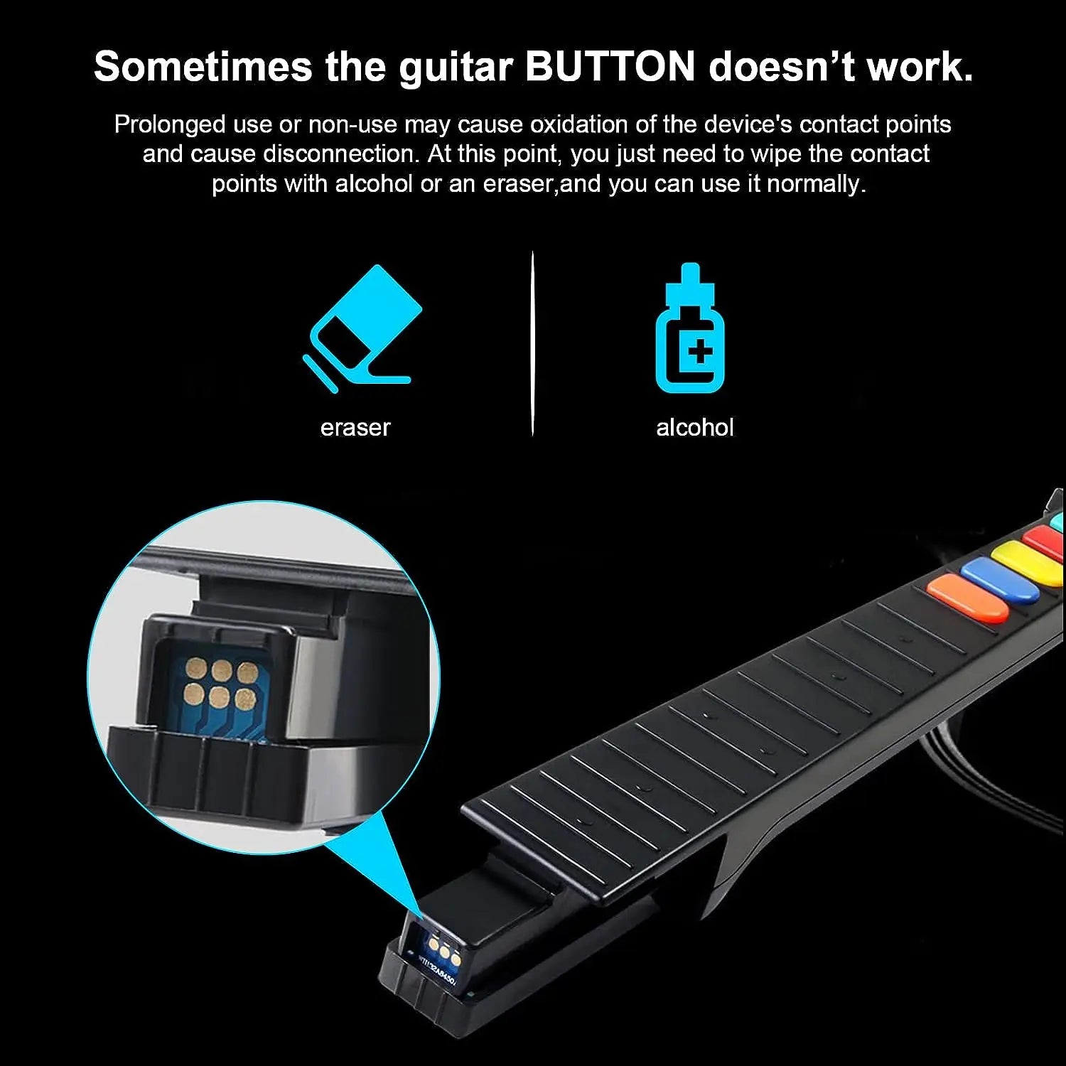 DOYO Wii Guitar Hero, Wireless Guitar for Wii Guitar Hero and Rock Band Games, Compatible with All Guitar Hero games, Rock Band
